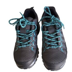 Columbia Women's Trail Hiking Shoes Black Teal Lace Up Outdoor Sneakers Size 5